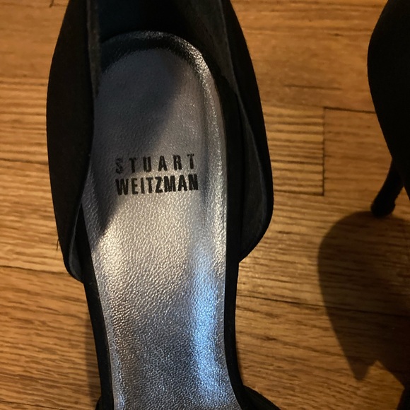 Stuart Weiztman black satin heels - Picture 3 of 7